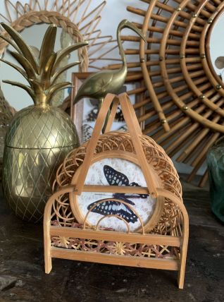 Dessous de verres en rotin papillons naturalisés