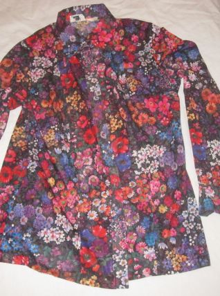 chemise motif fleurs vintage 70