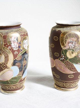paire de vases porcelaine Satsuma vintage