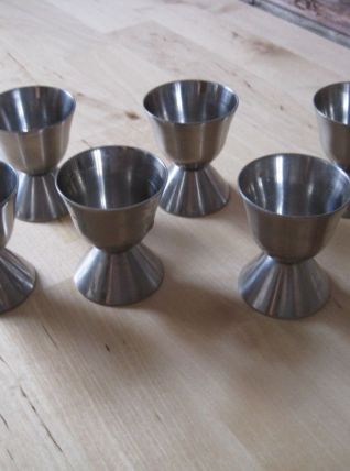 6 coquetiers inox vintage 