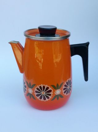 cafetière émaillée vintage français Aubecq
