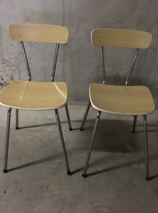 Paire de chaises en formica années 70
