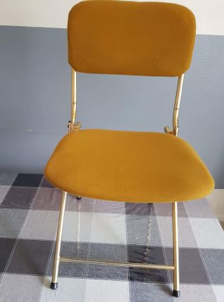 2 chaises vintage Eyrel couleur moutarde 