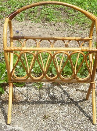 porte revue  en osier , vintage