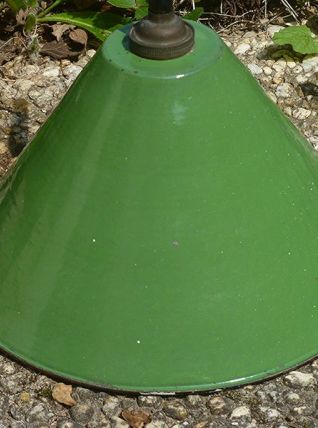 abat-jour, suspension  en acier  émaillé, vintage