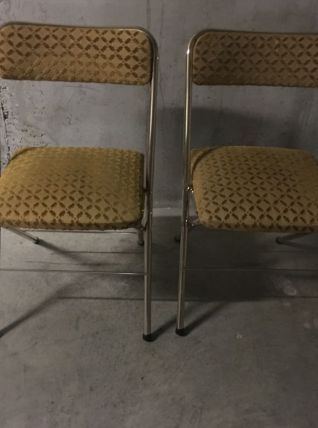 Paire de chaises de salon pliantes années 60