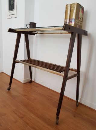 Console Ciatti, bois, verre et métal