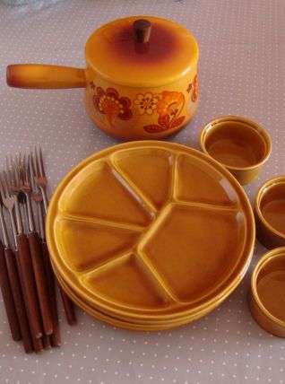 SERVICE A FONDUE VINTAGE  4 PERSONNES