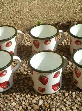 lot de 6 tasses en tole émaillée ,vintage