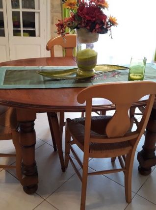 4  chaises en hêtre assise paille