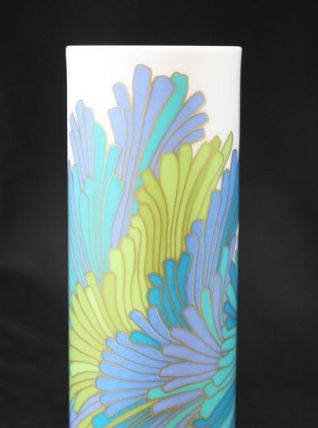 Vase rosenthal floral cylindrique porcelaine 