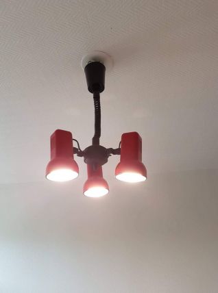 suspension vintage noire Vrieland design avec 3 spots métal 