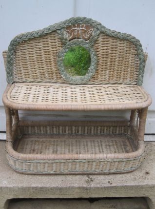 Étagère rotin vintage