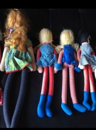 Lot poupées et clown vintage 