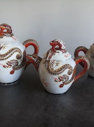 Service a thé décor dragon 