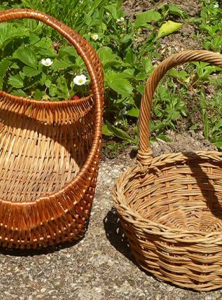 lot de 2 paniers  en osier , vintage