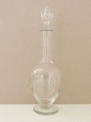 Jolie carafe à eau en verre gravé, carafe à décanter. 