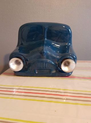 lampe vintage céramique bleue forme avant de voiture