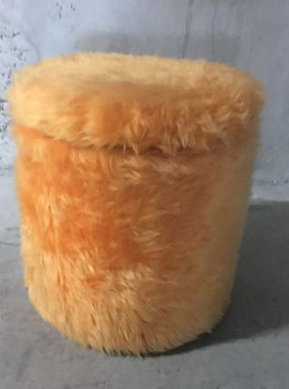 Pouf coffre moumoute années 70