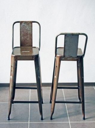 Tabouret industriel vieilli vintage