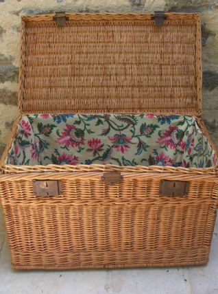 Malle rotin osier doublée