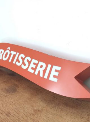 Enseigne orange rôtisserie en plexiglass