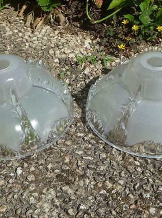 lot abat-jour , suspensions en verre , vintage