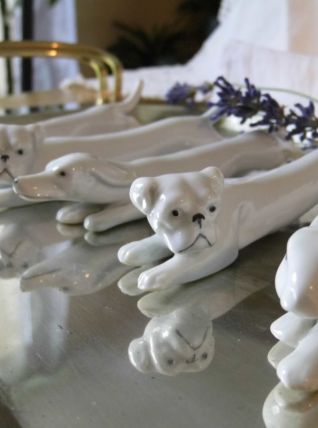 Lot de 6 repose-couverts animaux ARTS DÉCO en porcelaine