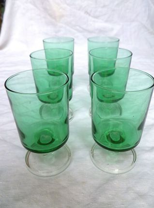 lot de 6 verres à pieds,  vintage