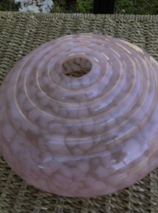 Abat jour ART déco en verre Clichy rose