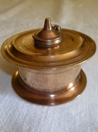 Encrier cuivre massif inde, vintage