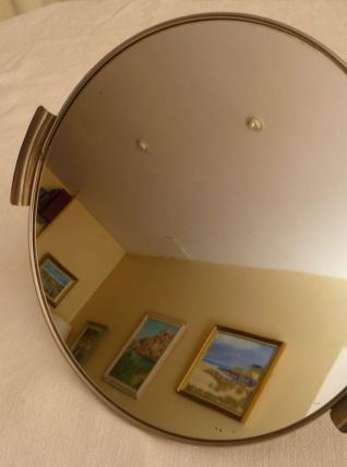 Plateau miroir et inox vintage