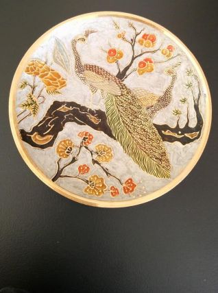 Vide poche en laiton motif "paons" 