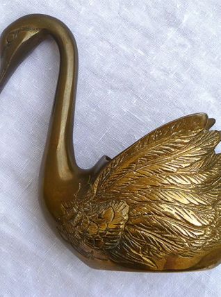 cygne en laiton ,  vintage