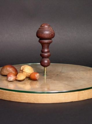 Plateau à Fromage Français Rétro 1970 Bois et Verre