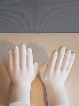 serre-livres mains en résine blanc mat des années 80