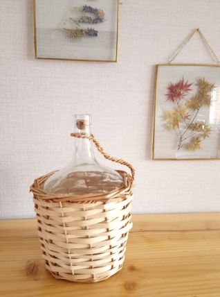 Dame Jeanne verre et rotin 