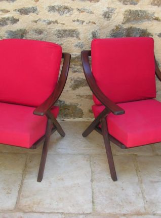  fauteuil scandinave rouge