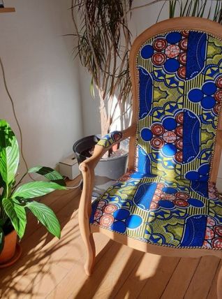 Fauteuil Voltaire tapissé en wax