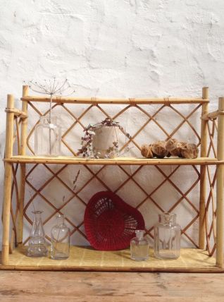 Etagère vintage en rotin