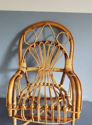 fauteuil enfant rotin vintage 2-8 ans