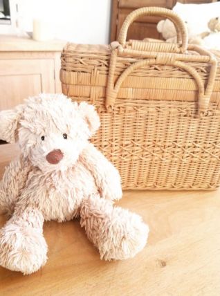 Valise, vanity en osier 