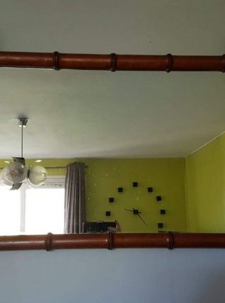 miroir bambou vintage en bois