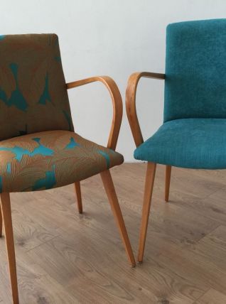 Paire de fauteuil Bridge Vintage restaurée