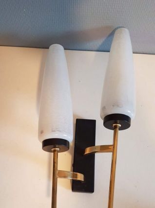 applique murale Lunel avec double lumière en verre