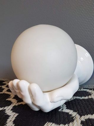 applique murale main en céramique blanche vintage 