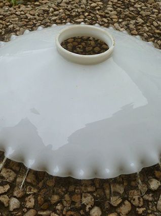 suspension , abat jour en opaline  ancien