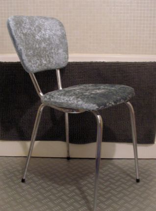 chaise velours années 60