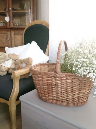 Panier de courses en osier tressé