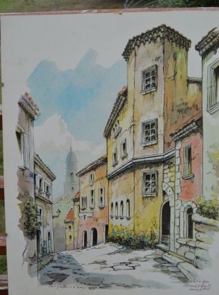 Sérigraphie de Bernard Dufour  Saint Paul de Vence